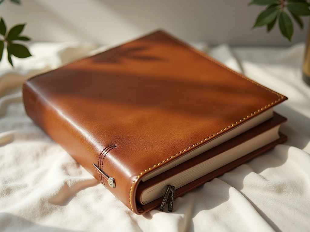 Handcrafted luxury photo album with premium leather binding